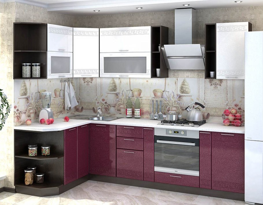 Кухня Греция Сурская мебель гранат