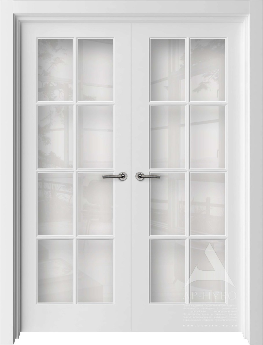 Белые двери со стеклом