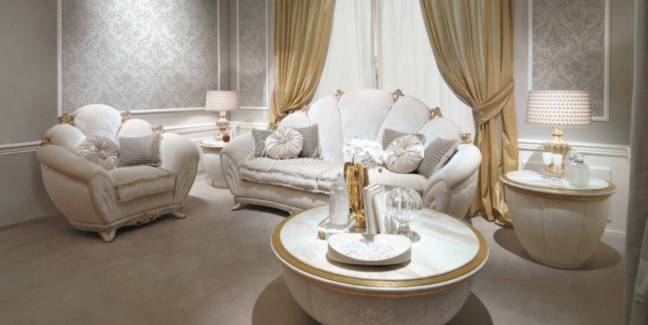 Купить элитный большой комплект мягкой мебели в стиле арт деко