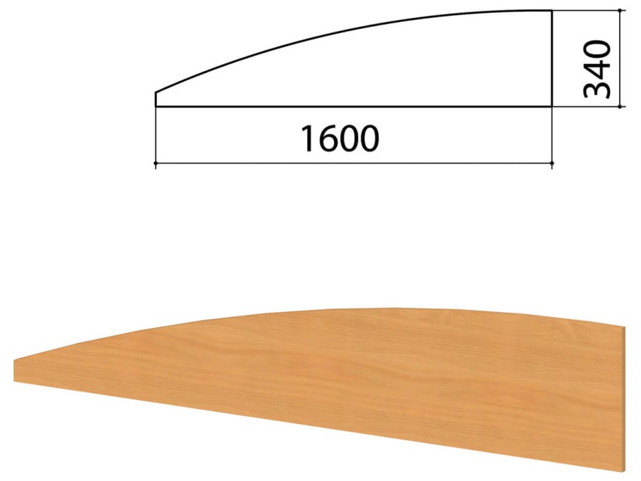 Трибуна монолит ТЛ 03 (бук Бавария, 630х560х1170 мм)