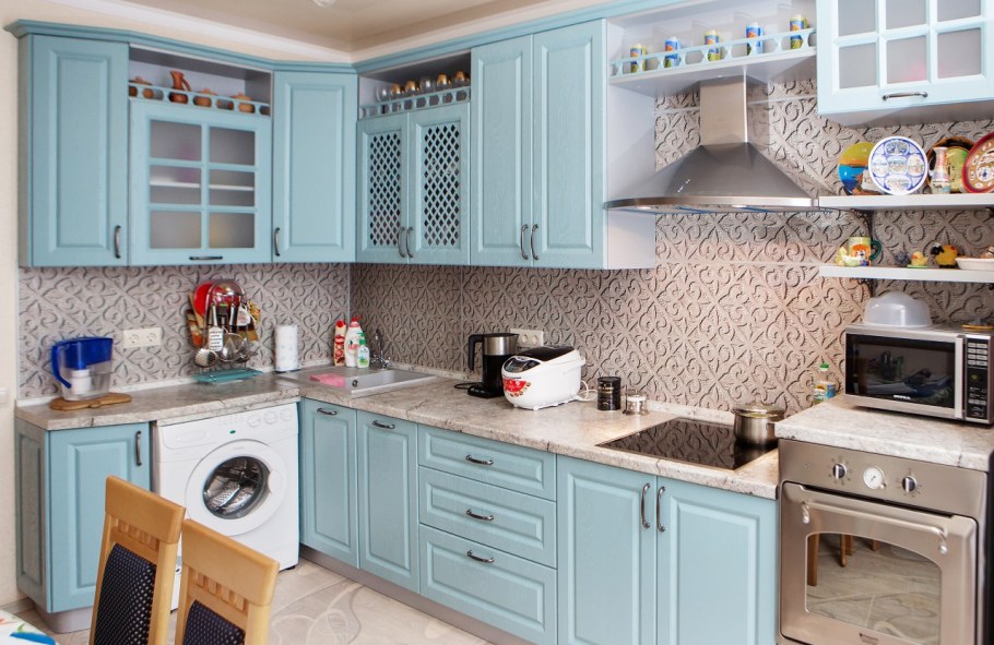 Кухня Прованс голубой Сурская мебель