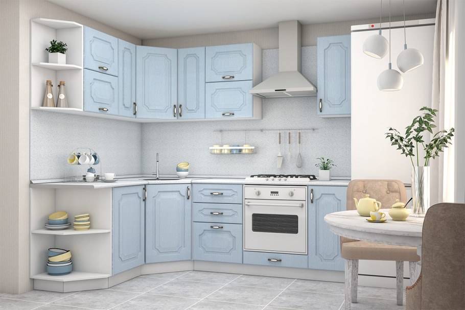 Кухня Милана патина голубая/белый/Антарес