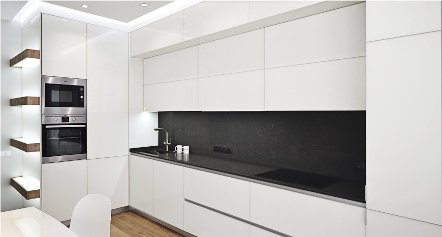 Кухня белый глянец без ручек