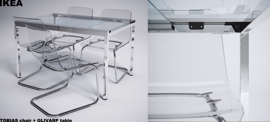Стеклянный стол икеа ГЛИВАРП