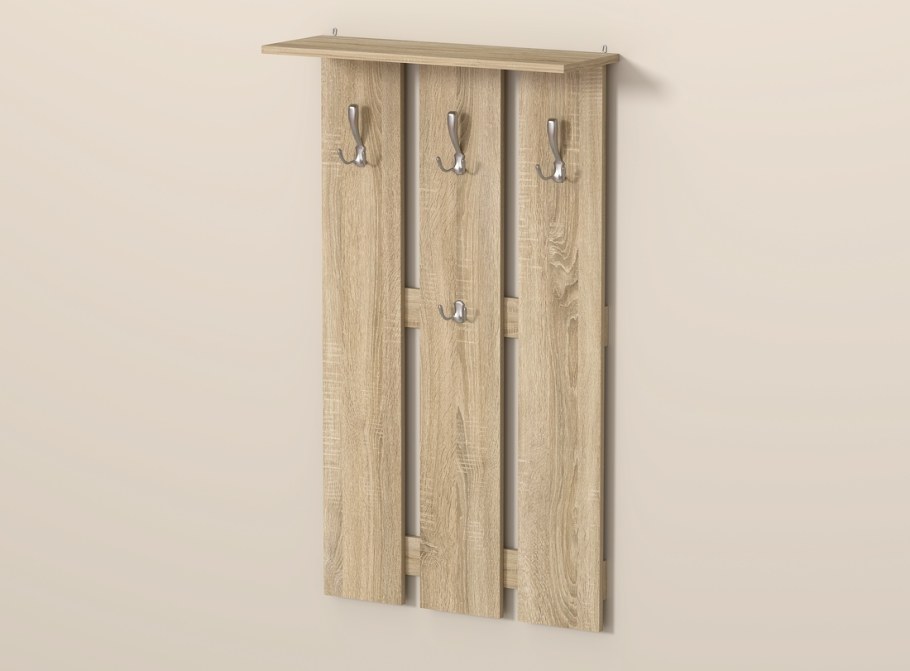 Вешалка настенная 63x118x20 см, цвет дуб сонома