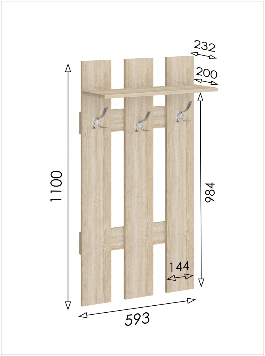Вешалка "в-4" дуб сонома