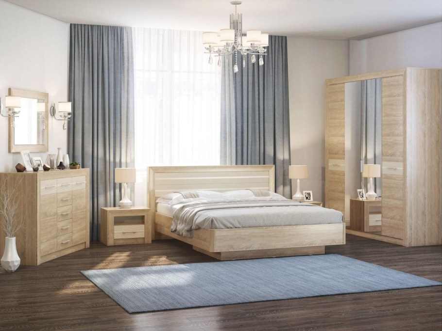 Спальный гарнитур Ника Евромебель Ставрополь дуб сонома