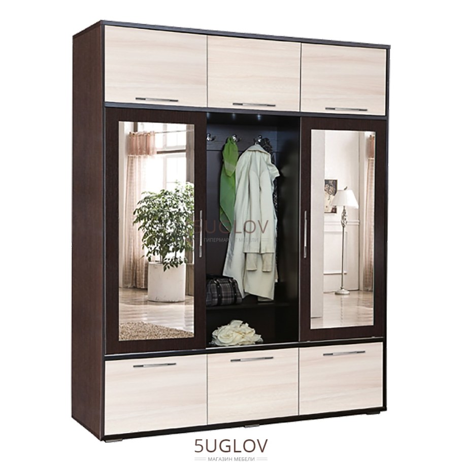 Прихожая "Ника-2" купе (бодега бежевая/венге)