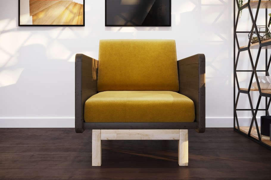 Кресло вельвет орех