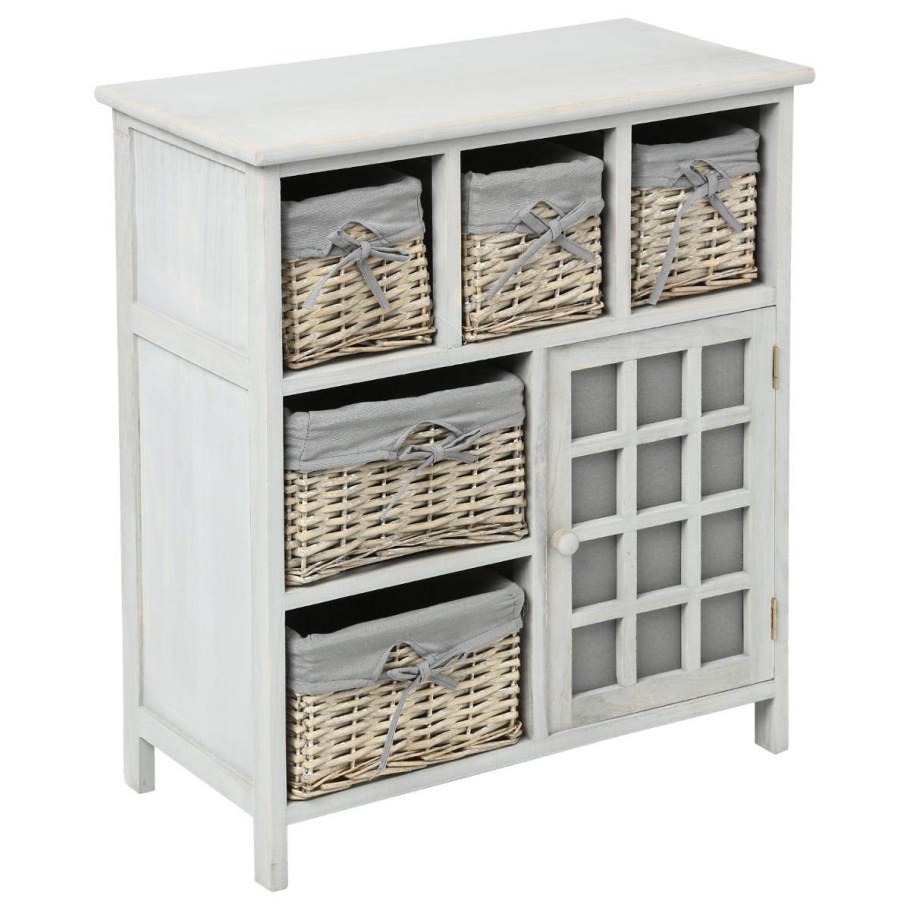 Комод с плетеными корзинами