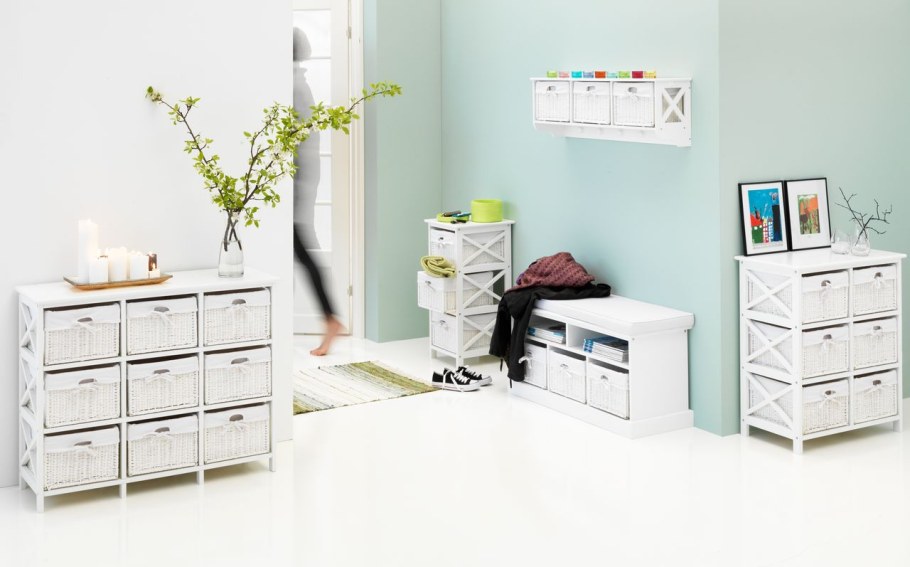 Комод Oure 6 корзин белый