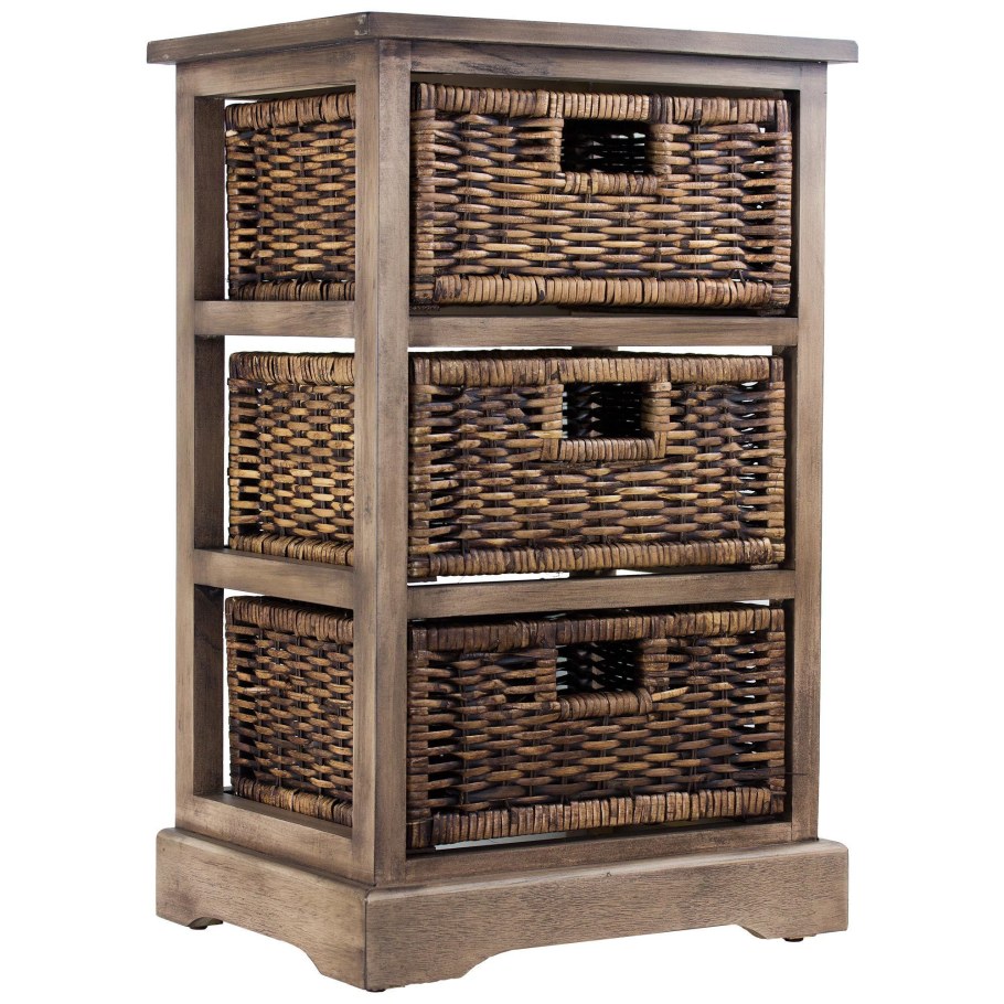 Комод с плетеными корзинами