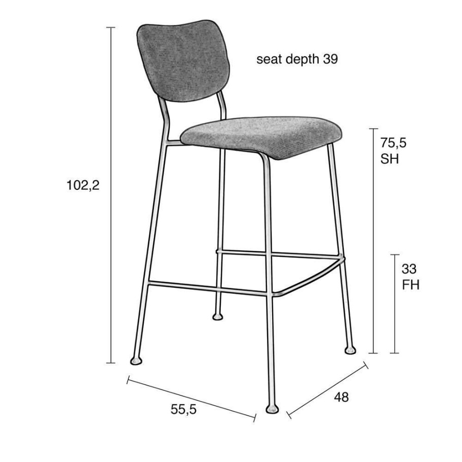 Стул полубарный высота сиденья 55 см