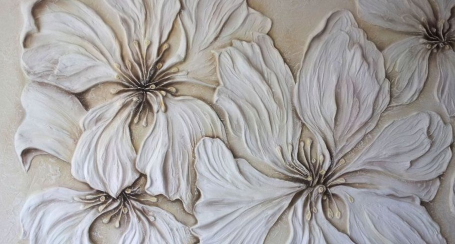 Цветы из декоративной штукатурки