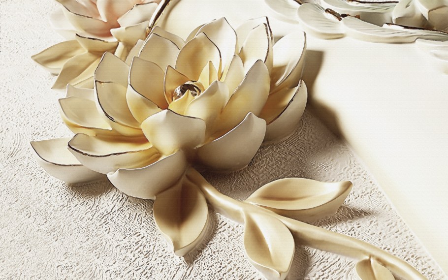 Цветок лотоса барельеф