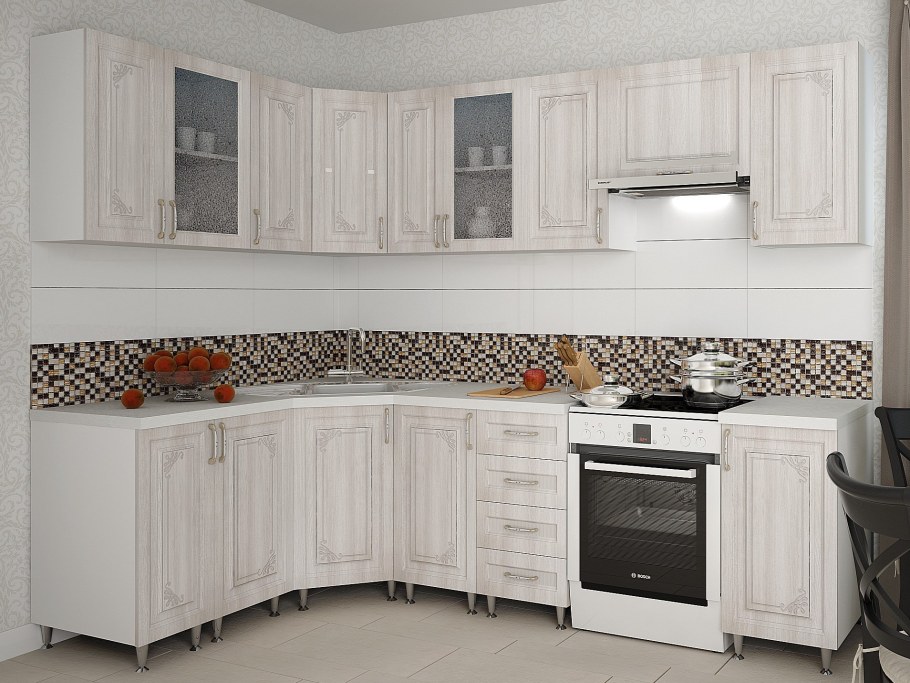 Кухня модульная Виктория Сандал белый