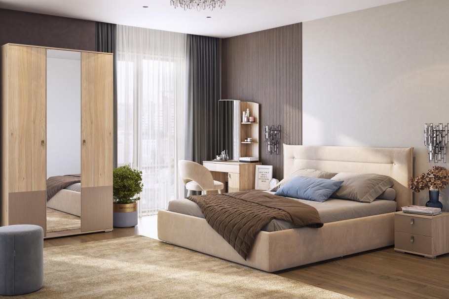 Спальный гарнитур Модерн светлое дерево