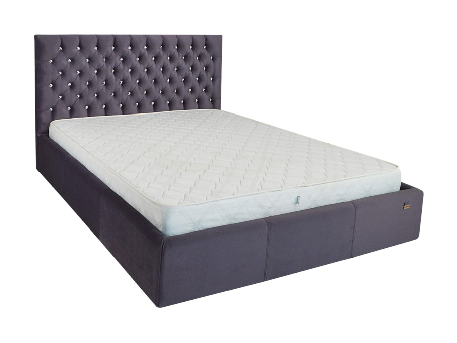 Кровать 190 см на 80 см с каркасом мягкая обитая