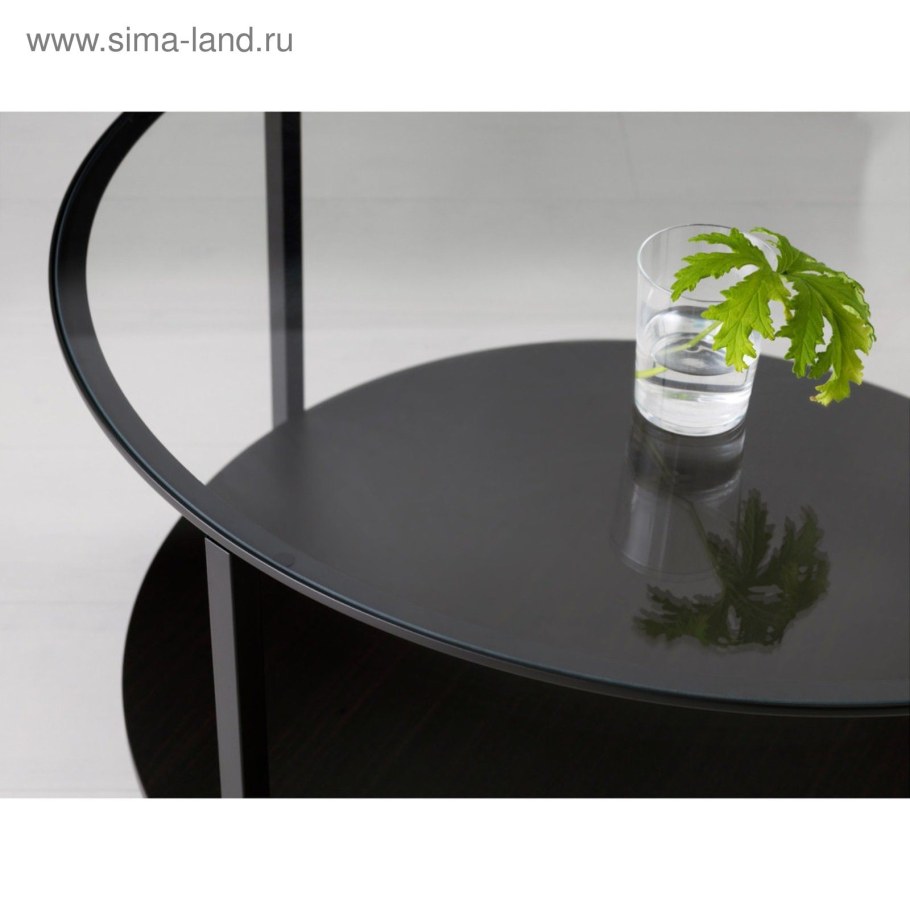 Vittsjö ВИТШЁ журнальный стол, черно-коричневый/стекло 75 см