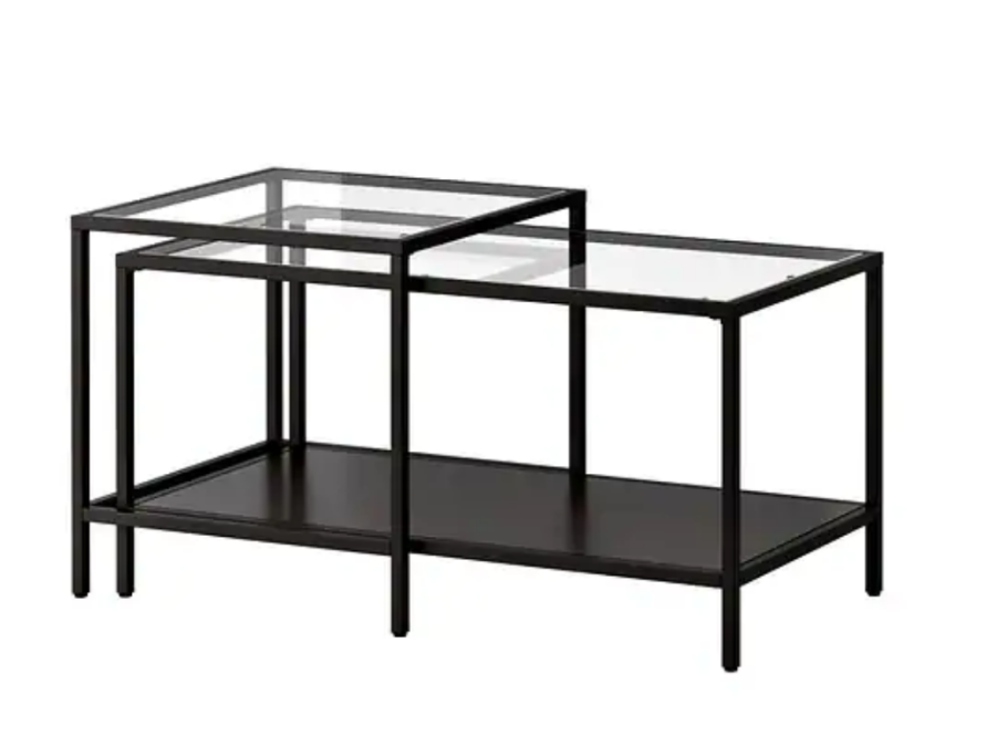 Стол стеклянный с черной решеткой ikea