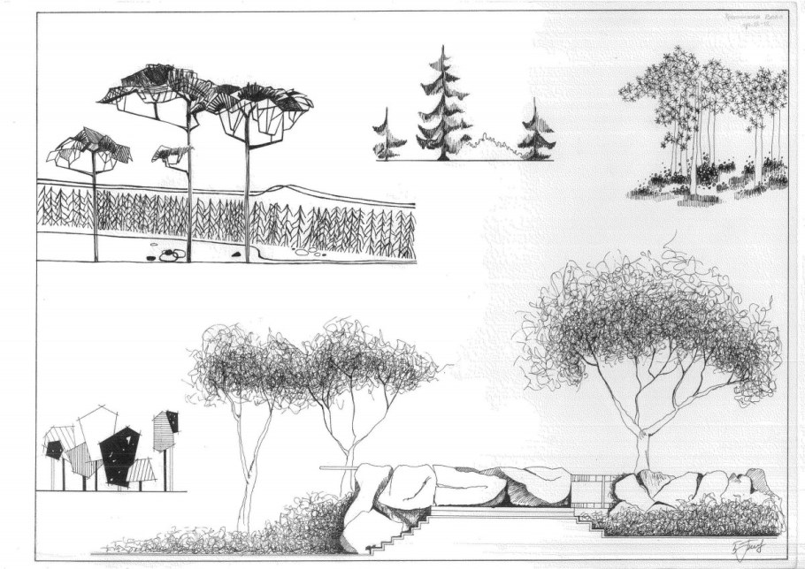 Стаффаж антураж деревья кусты