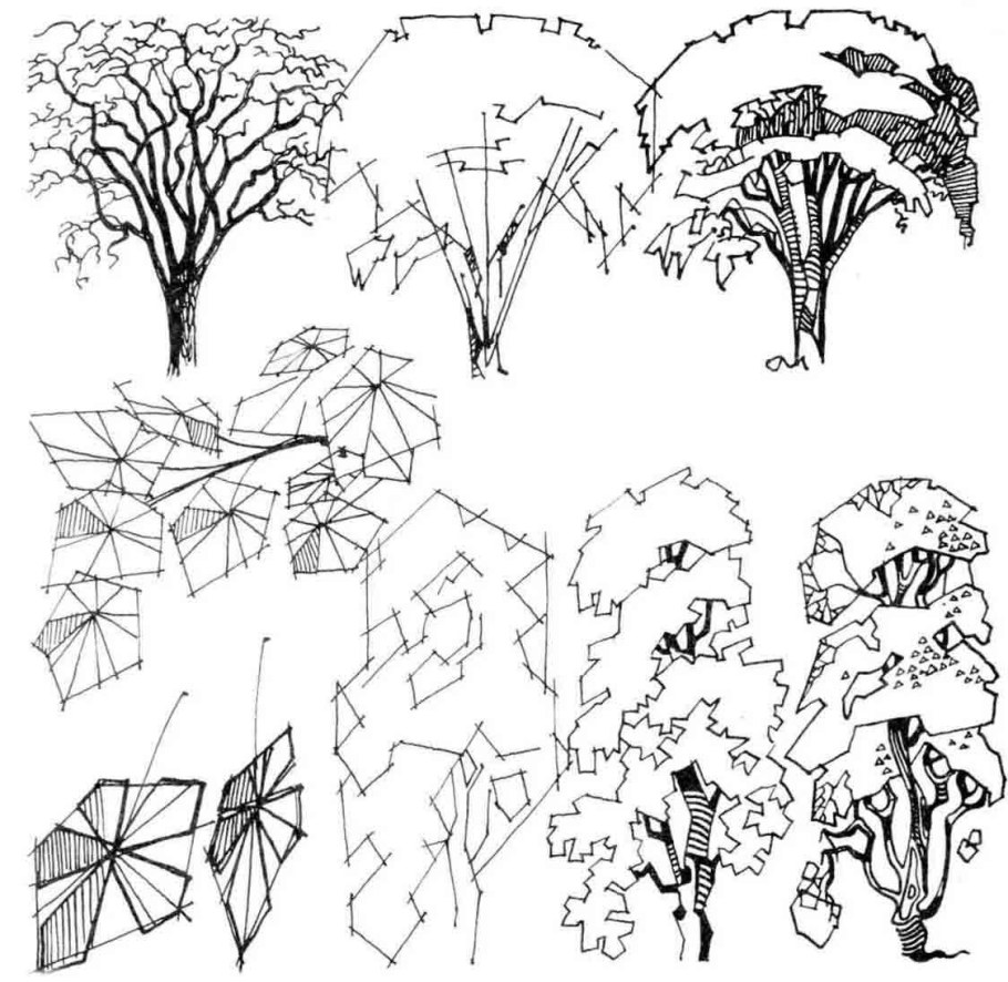 Антураж стаффаж деревья