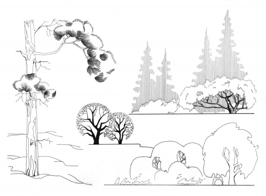 Антураж стаффаж в линейной графике