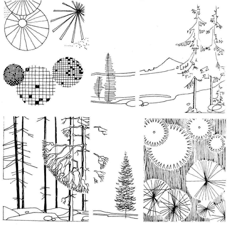 Антураж стаффаж деревья
