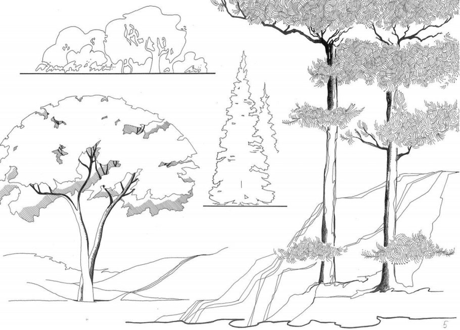 Антураж стаффаж деревья