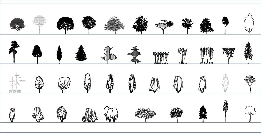 Антураж деревья архикад