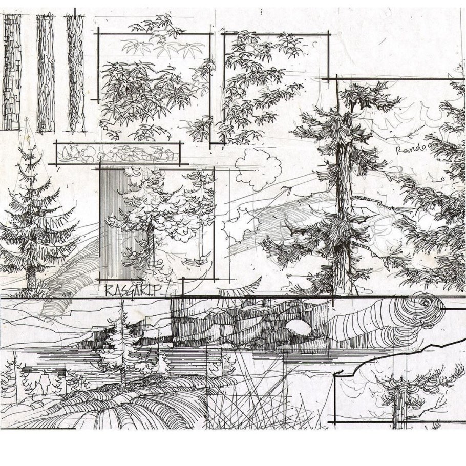 Антураж и стаффаж деревья сосны