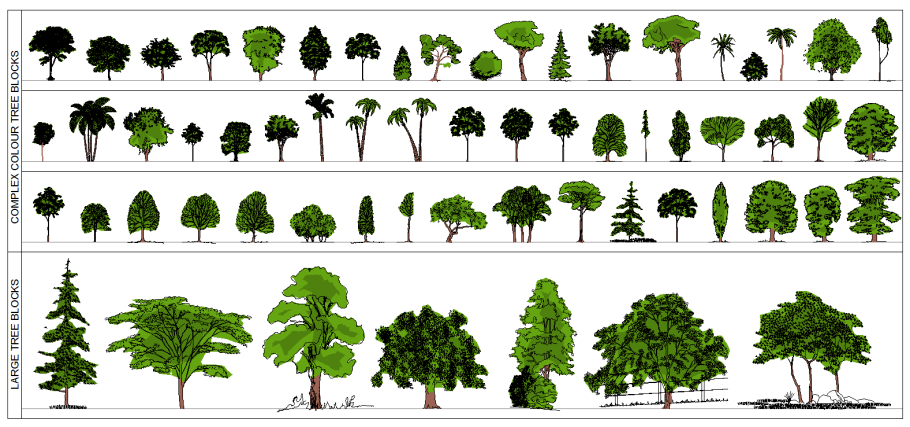 Деревья для автокада вид сбоку