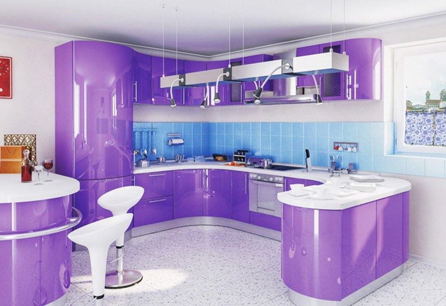 Кухня в фиолетовом цвете