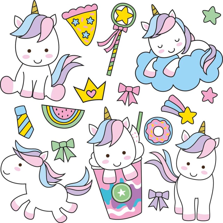Единорожка наклейки для детей