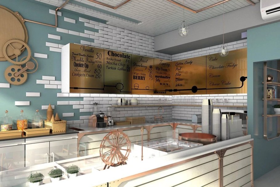Интерьер кухни в стиле кондитерской