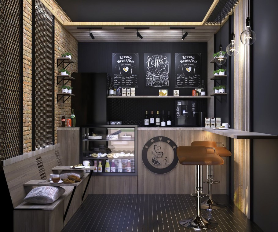 Интерьер кофейни маленькой