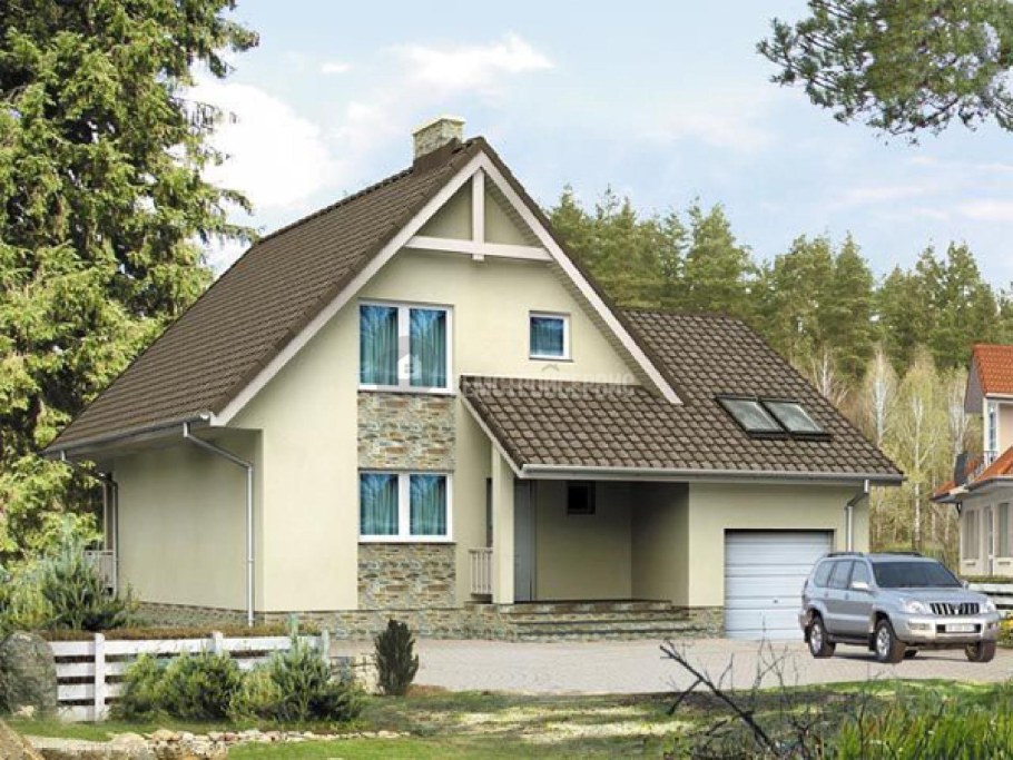 Дом с мансардой и гаражом r 1550