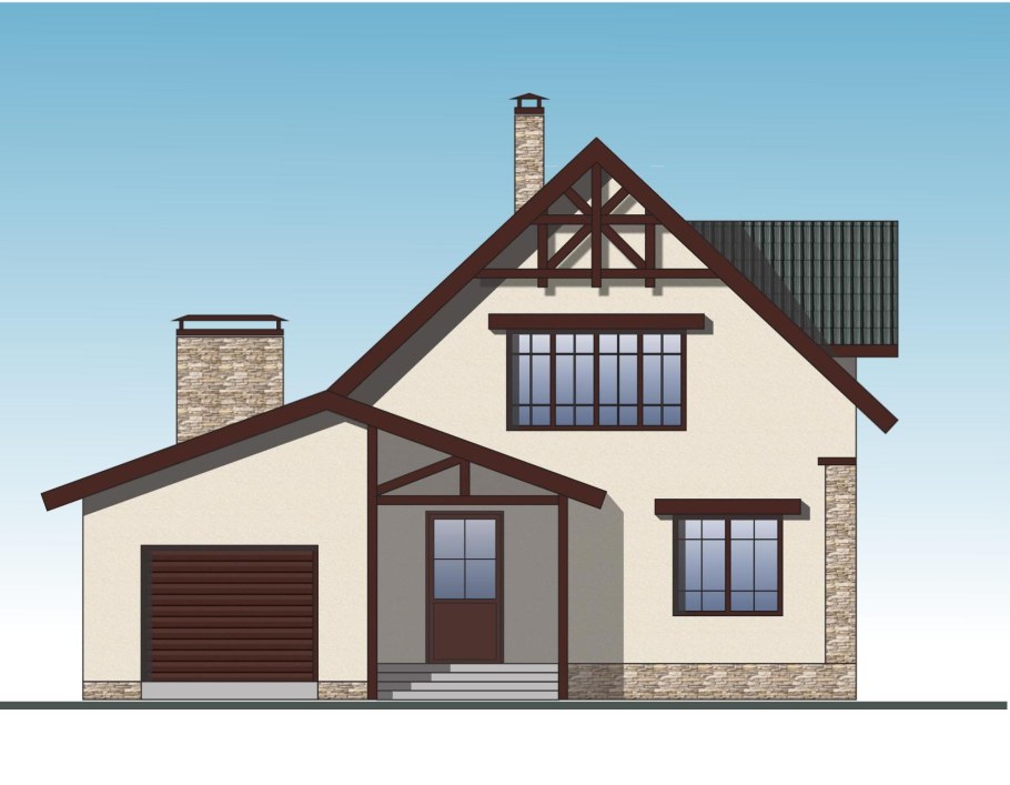 Дом с мансардой и гаражом