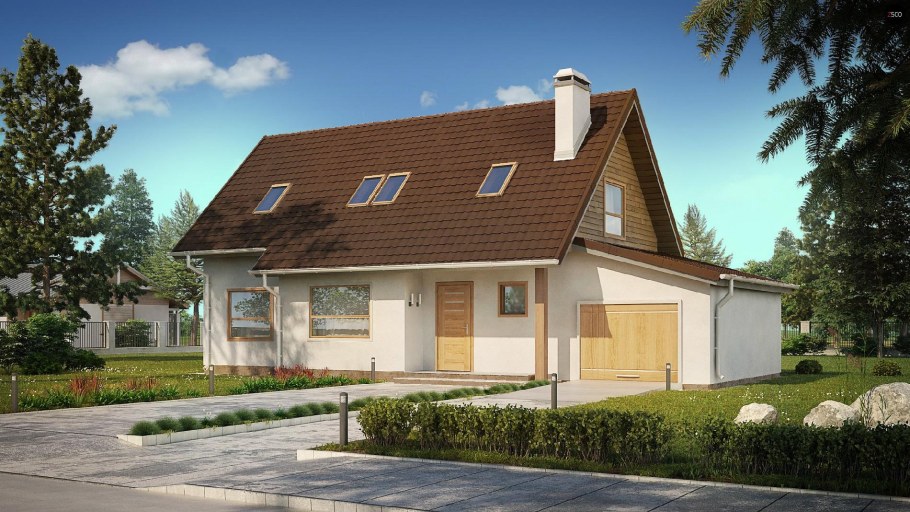 Z500 дом с мансардой с гаражом