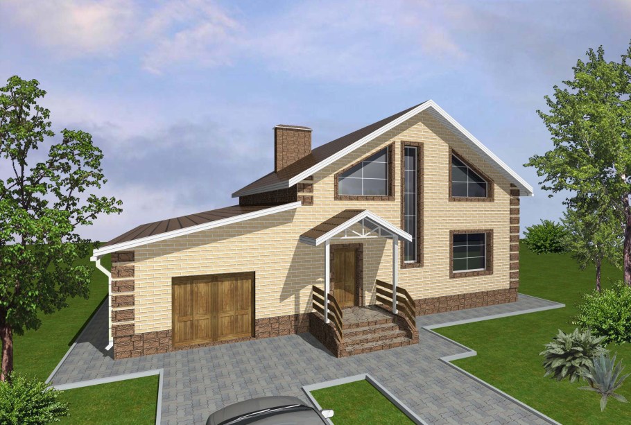 Проекты домов с мансардой и гаражом