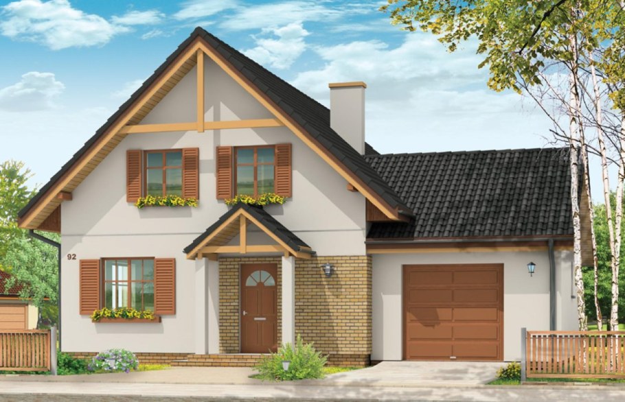 Дом с мансардой и террасой и гаражом 150м2