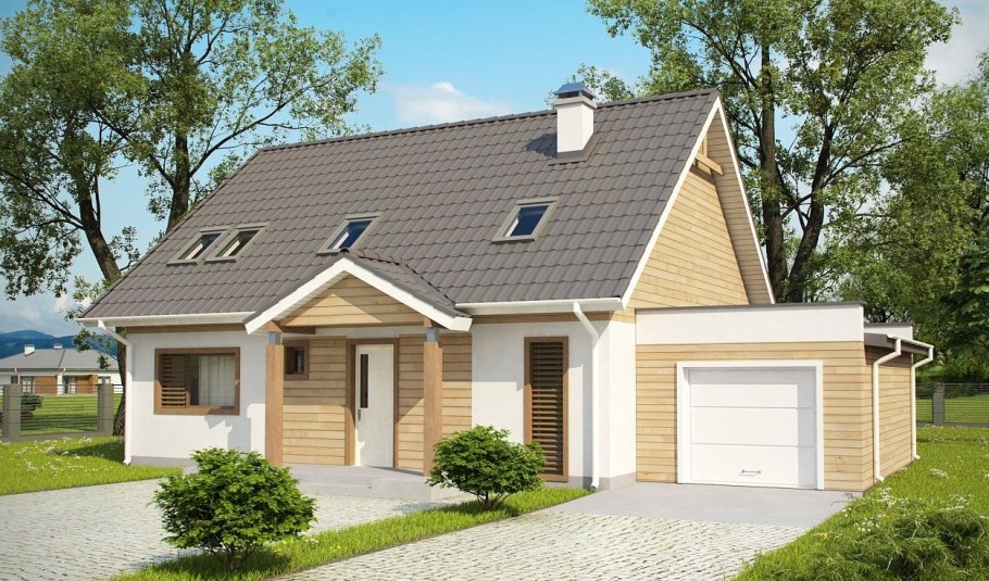 Дом с гаражом под одной крышей