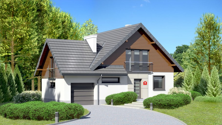 Небольшой дом с гаражом