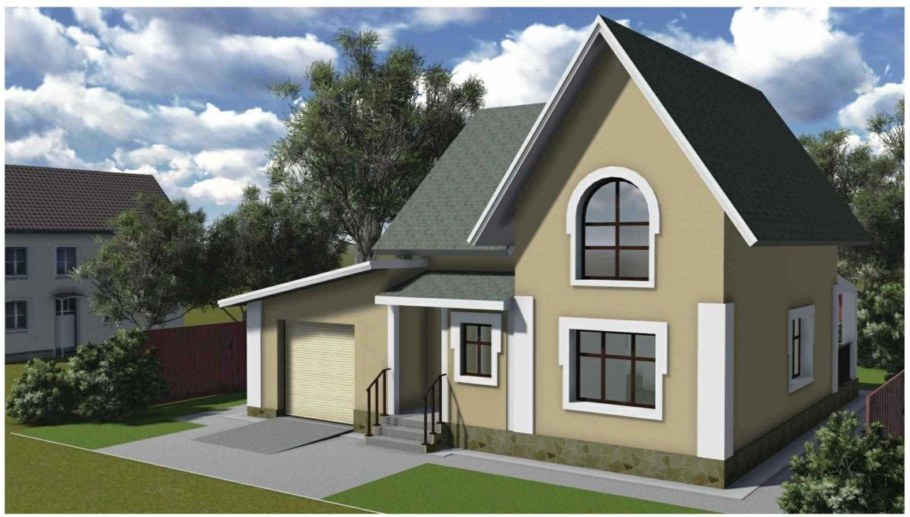 Мансардный дом с гаражом