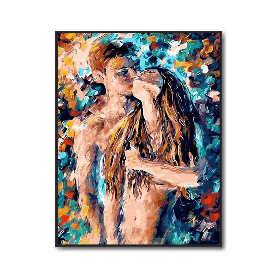 Мужчина и женщина в краске