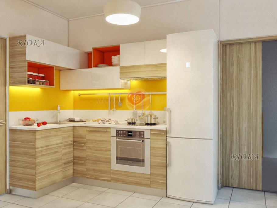 Несимметричный кухонный гарнитур