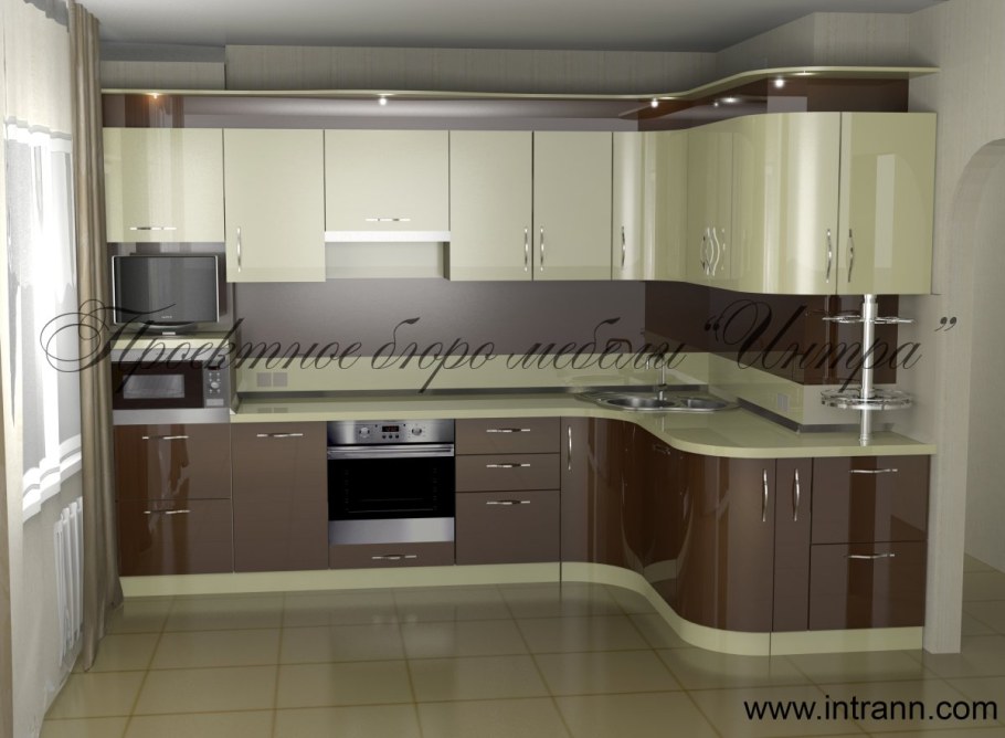 Кухня бежевый металлик