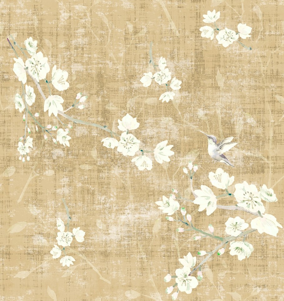 Обои Сакура бежевые