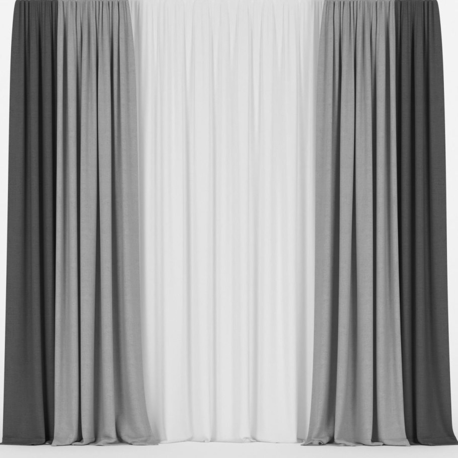 Серые шторы и тюль