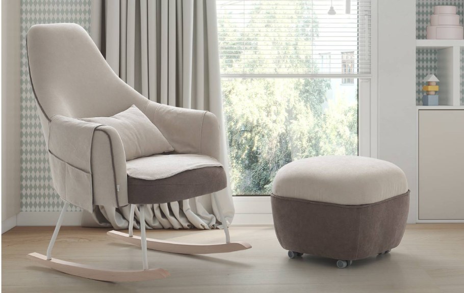 Кресло-качалка Micuna Wing/Flor White/Grey Galaxy